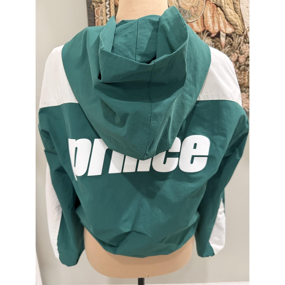 Prince Pickleball Jacket‎ Womens Medium Green Hooded Full Zip Windbreaker